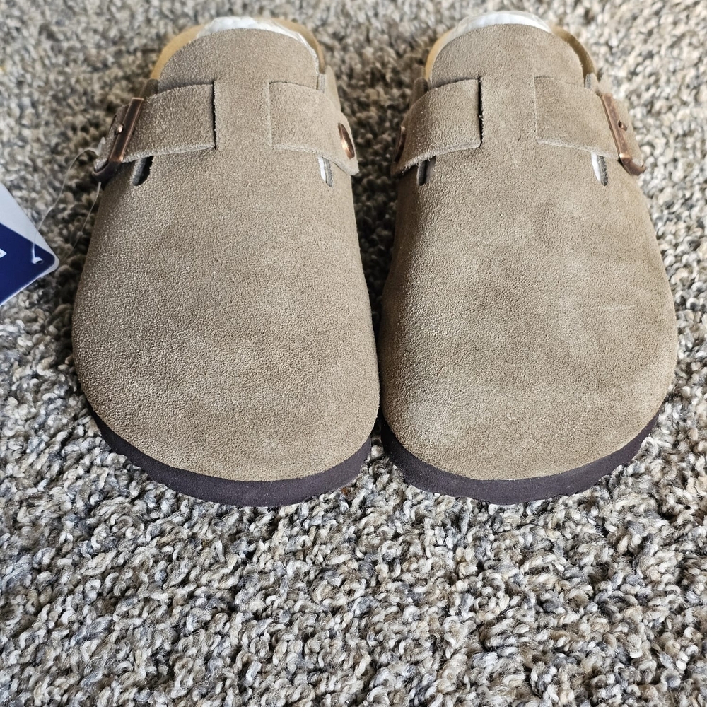 BIRKENSTOCK - Boston Soft Footbed Suede Leather - Taupe - EU 35, 225 L 4-US4.5 - Picture 3 of 11